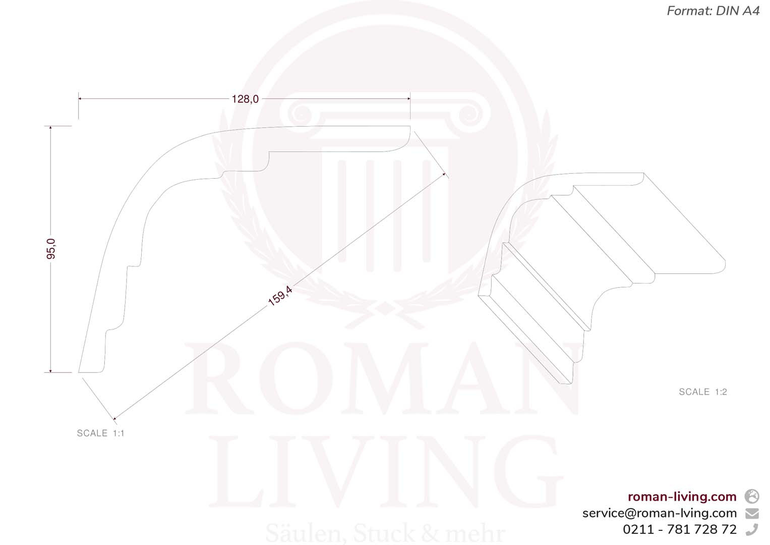 Stuckleiste Venezia 1 m Roman Living