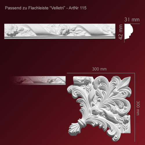 Hochwertige Eckelemente für Deckenleisten - 100% echter Stuckgips von